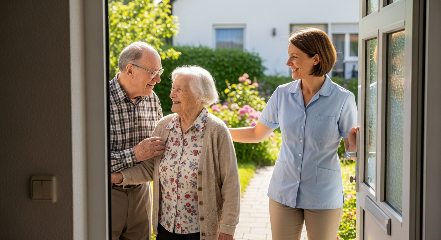 Pflegedienst begrüßt Familie in Ludwigsfelde