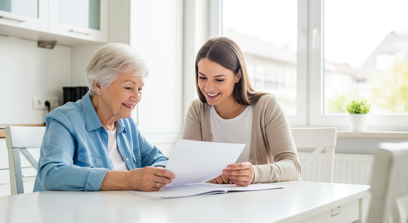 Pflegegrad beantragen – Mutter und Tochter bei der Antragstellung